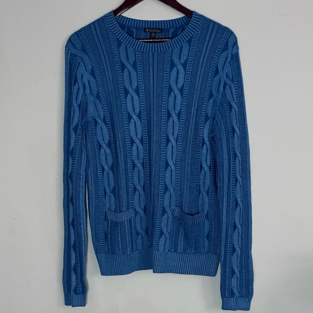 Brooks Brothers | Women’s Cable Knit Crewneck Sweater Blue | XL